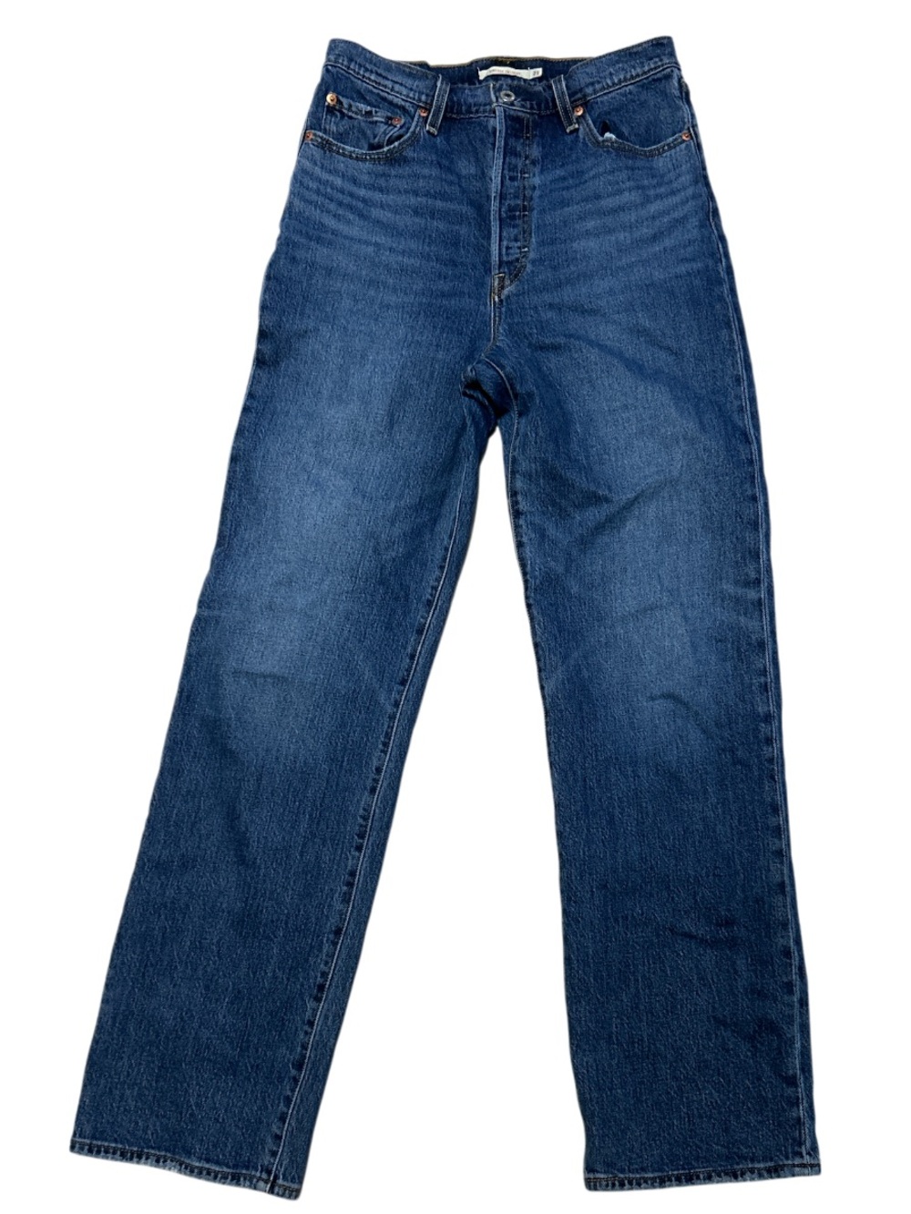 Levis Ribcage Straight Jeans Womens 29 High Rise Button Fly - Picture 2 of 5